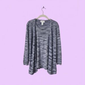 Alfred Dunner Black and White Long Sleeve Top